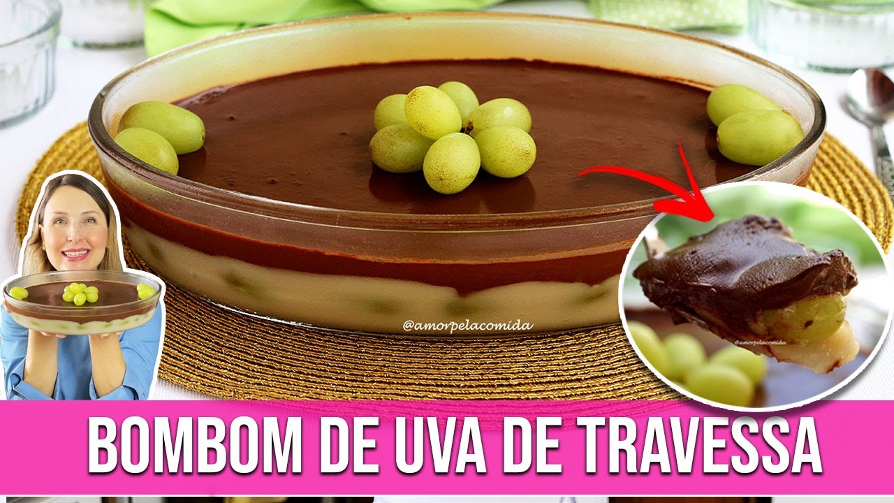 BOMBOM DE UVA NA TRAVESSA 5 INGREDIENTES SEM LEITE CONDENSADO