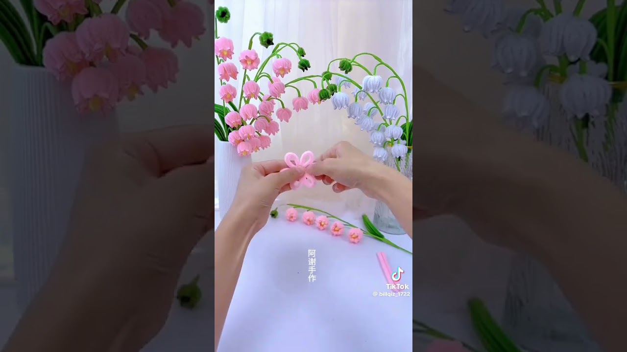 Hướng dẫn l&agrave;m hoa linh lan bằng kẽm nhung