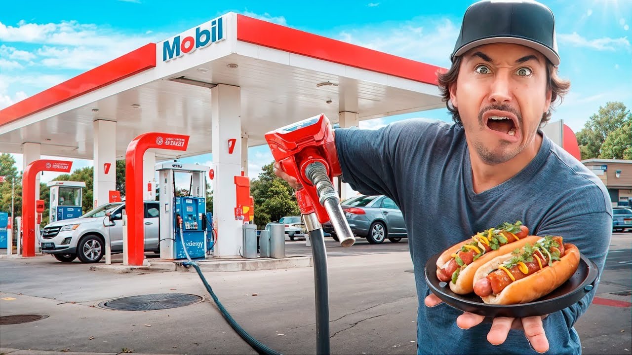 Eating at Gas Station Restaurants For 24 Hours...