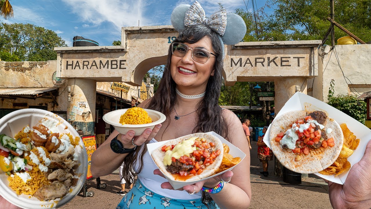 Disney's Animal Kingdom QUICK SERVICE 🦍 Disney World Harambe Market food review