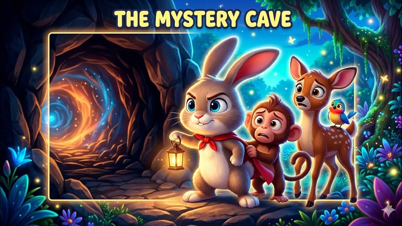 Brave Rabbit Saves His Friends from the Dark Cave! 🐰 Kids Story