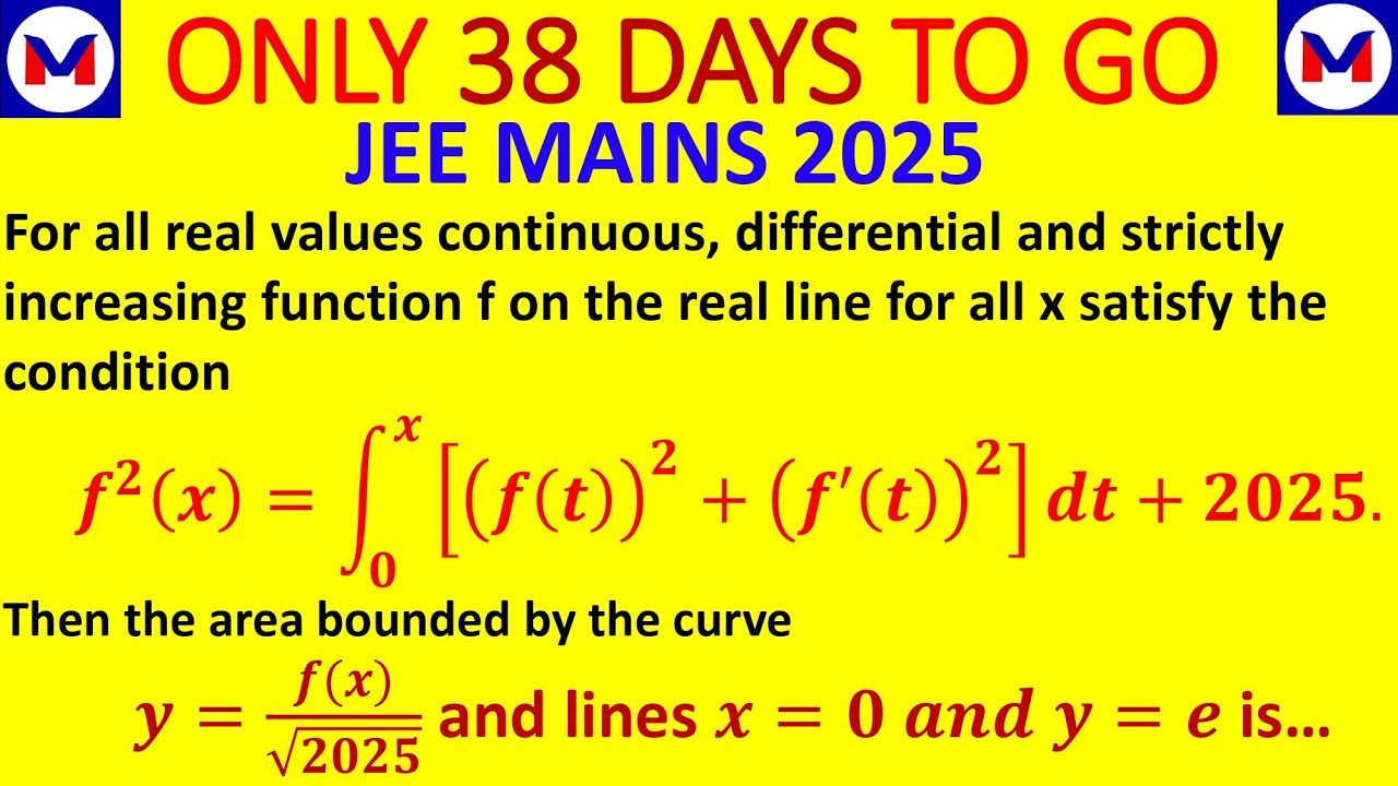 FIIT-JEE AITS ADVANCED|JEE MAINS-2025-ONLY 38 DAYS LEFT|AREA BOUNDED CURVE|DIFFERENTIAL EQUATION