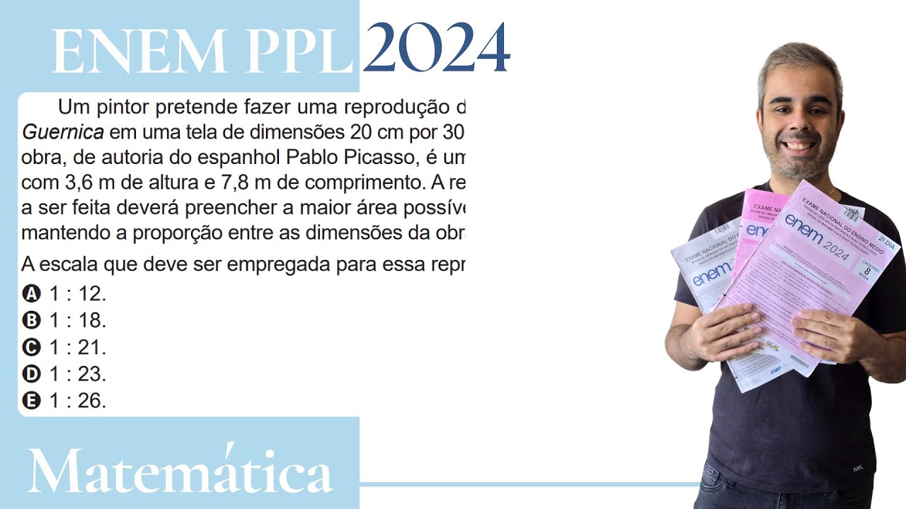 ENEM PPL 2024 - Um pintor pretende fazer uma reprodução do quadro Guernica em uma tela de dimensões