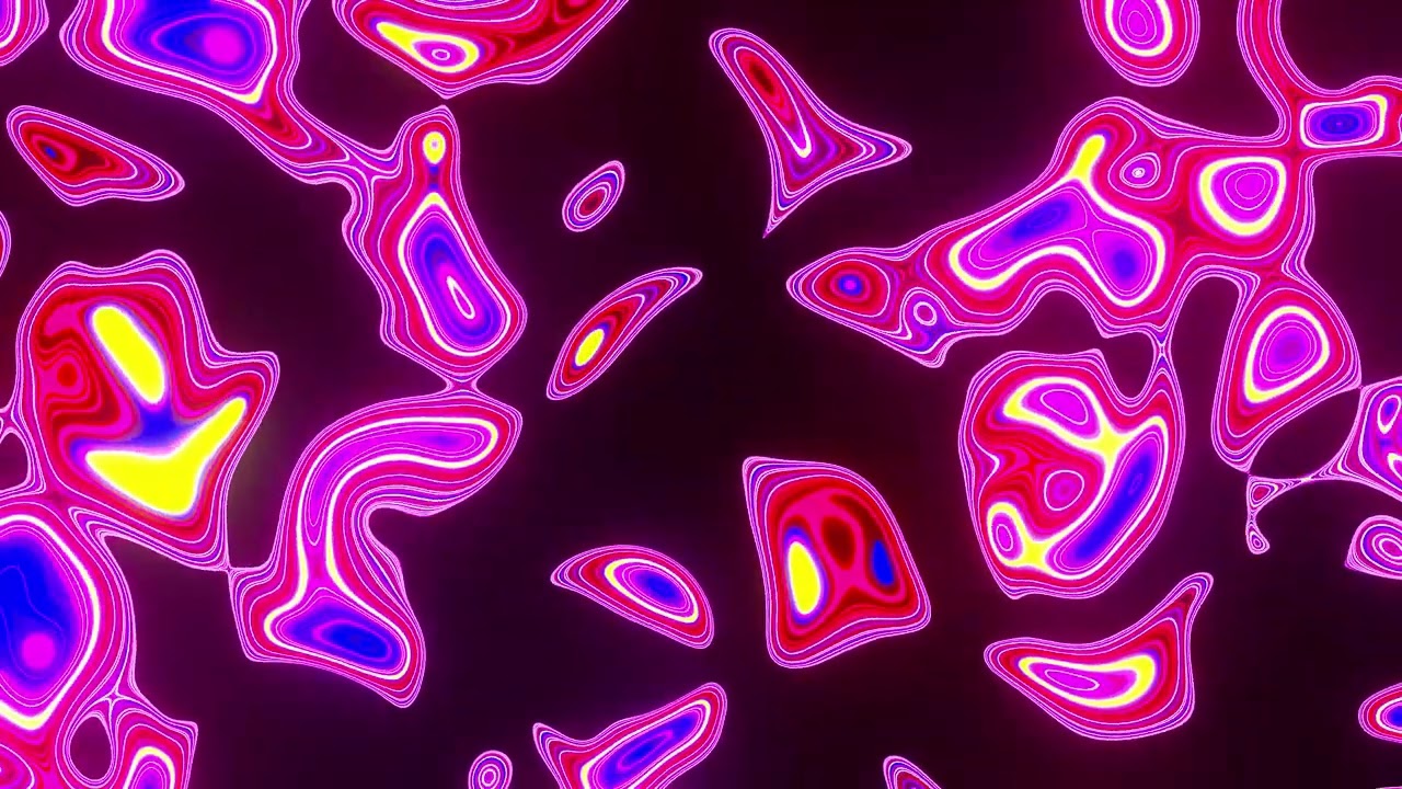 Abstract Neon Animation 4K VJloop shiny Motion background 1 hour No sound