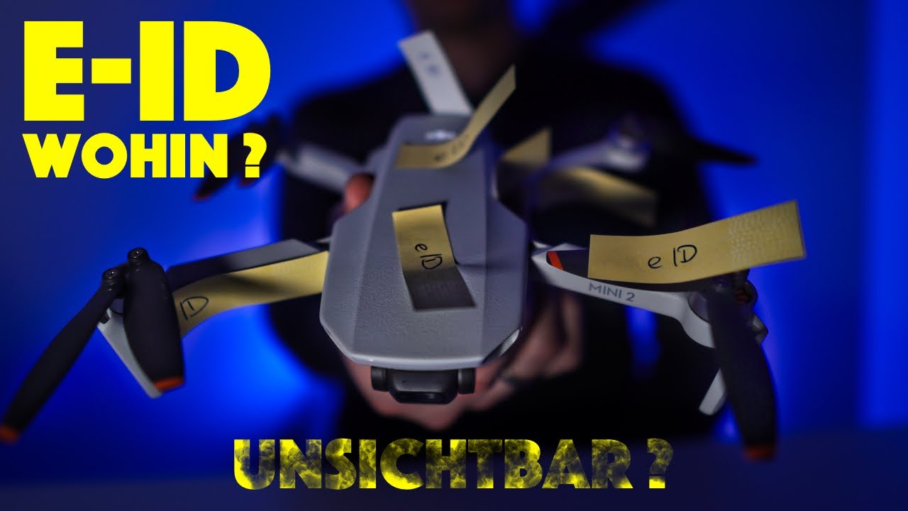 eID Kennzeichen an DJI Mini 2, Mavic Mini und Mavic Air 2 anbringen Plakette vs. Aufkleber - deutsch