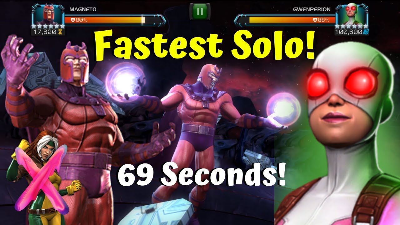 Fastest Act 7.1 Gwenperion Boss Solo! 69 Seconds! 600k HP! Magneto!  -Marvel Contest of Champions