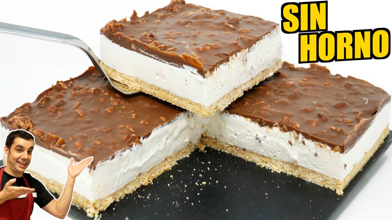 🍫Delicioso postre SIN HORNO 🍨 Con Cobertura de CHOCOLATE crujiente muy Fácil FÁCIL. Receta: 876