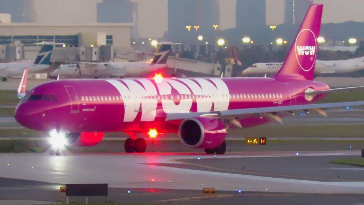 WOW Air Airbus A321-200NEO [TF-SKY] Takeoff from Toronto Pearson Intl. Airport (YYZ)!