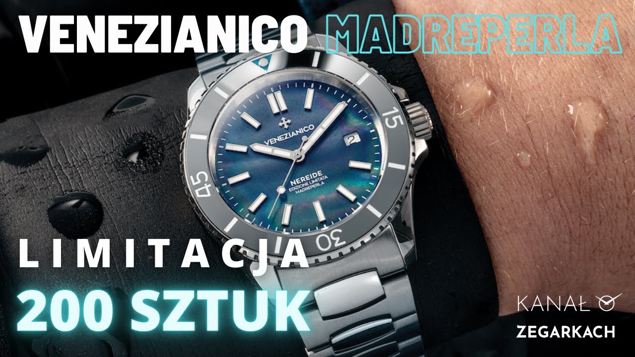 Limitowany do 200 sztuk, zegarek Venezianico Madreperla. Szwajcarski mechanizm automatyczny, wolfram
