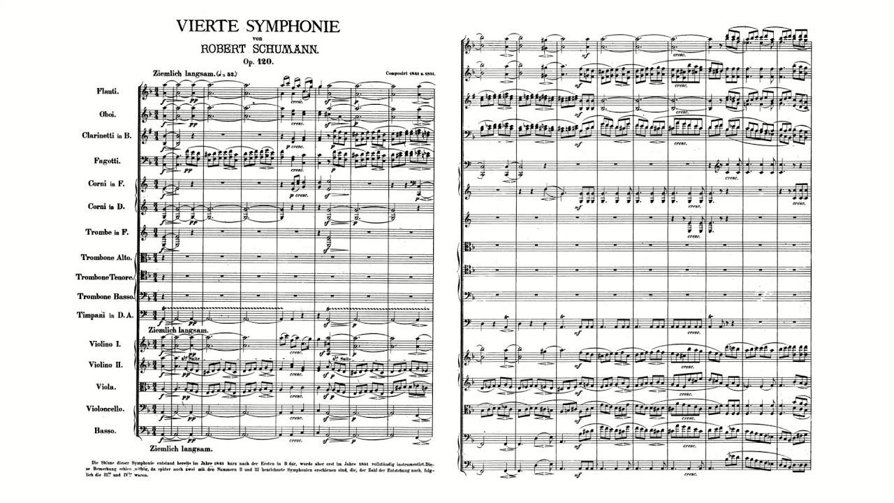 Schumann: Symphony No. 4 in D minor, Op. 120 (with Score)