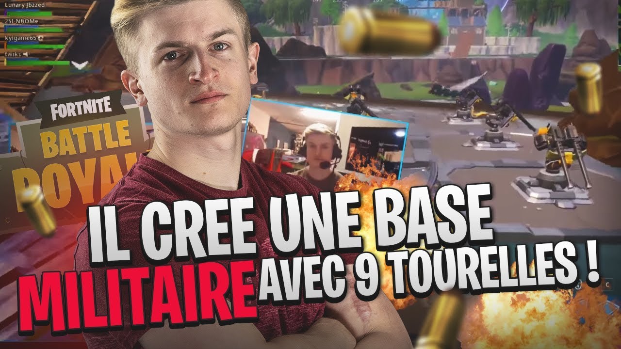 UNE BASE MILITAIRE FORTNITE AVEC 9 TOURELLES TROP CHEAT !