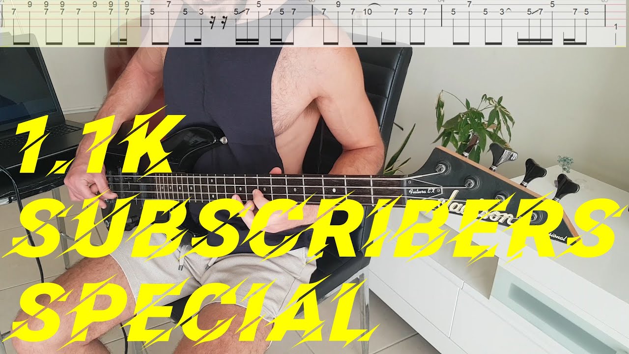 Red Hot Chili Peppers - Under The Bridge Bass Cover with TABS on screen
