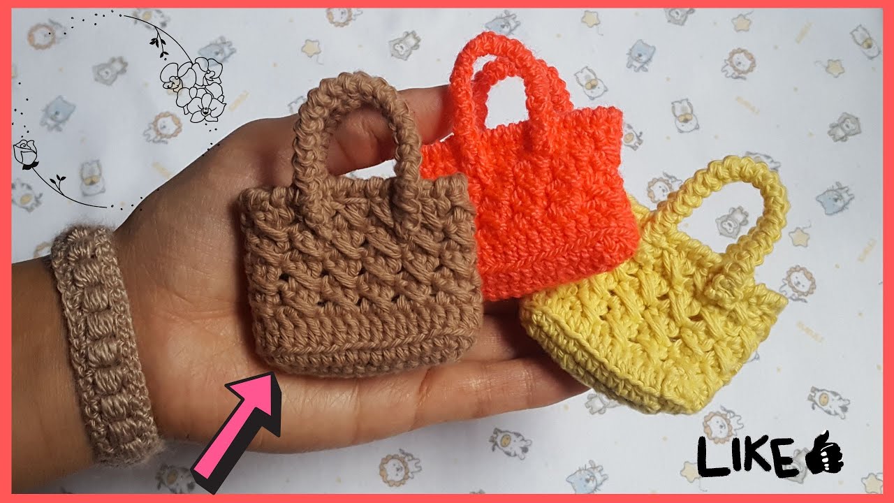 MINI BOLSITO LLAVERO A CROCHET PASO A PASO - YOUTUBE