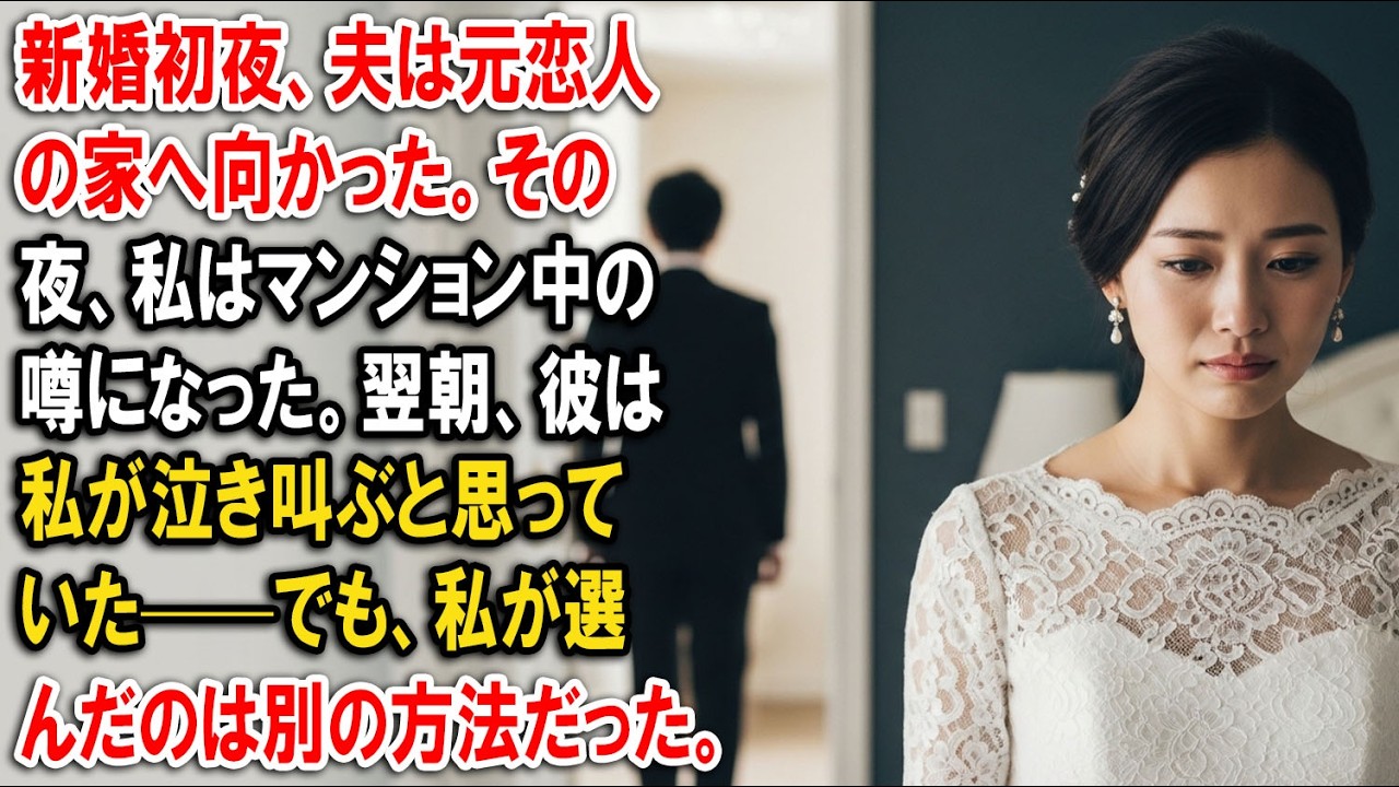 新婚初夜、夫は元恋人の家へ向かった。その夜、私はマンション中の噂になった。翌朝、彼は私が泣き叫ぶと思っていた——でも、私が選んだのは別の方法だった。