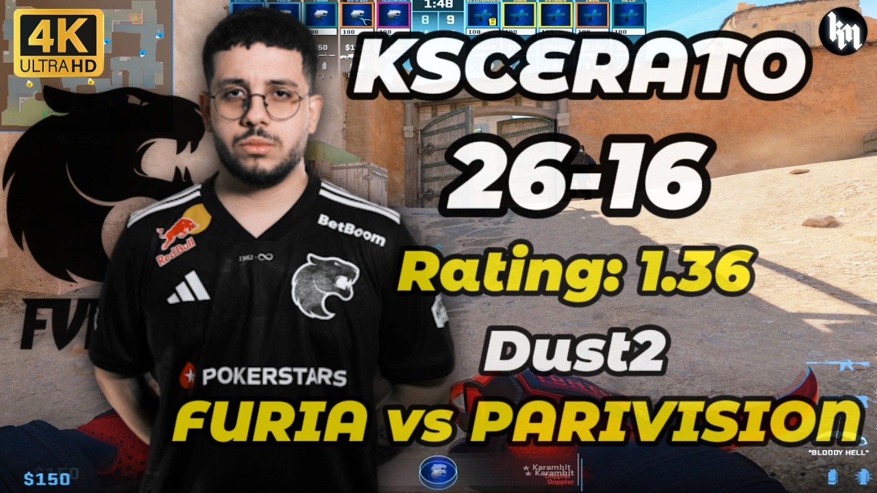 KSCERATO (26-16) FURIA vs PARIVISION (Dust2) | PGL Cluj-Napoca 2026 #cs2 #FURIA #KSCERATO