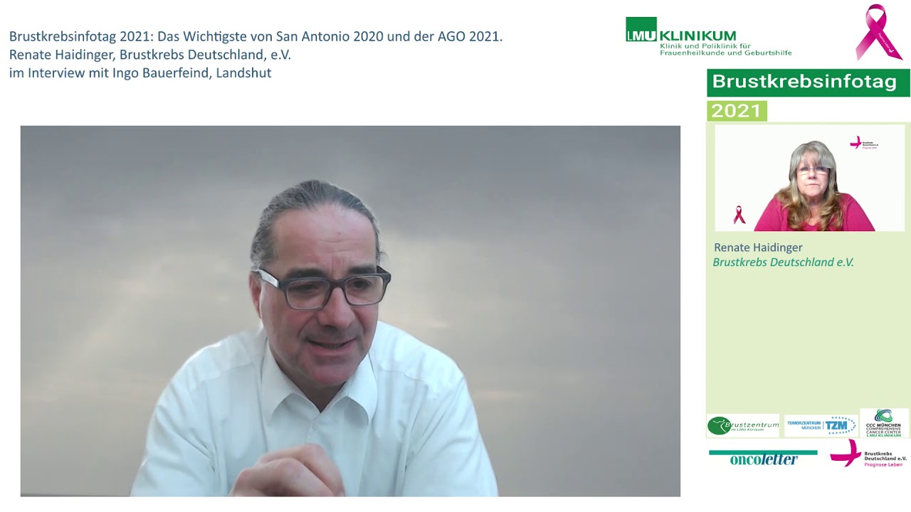 Brustkrebsinfotag 2021: Das Wichtigste von San Antonio 2020 und der AGO 2021; Dr. Bauerfeind