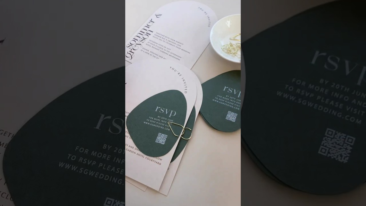 Pebble die cut #invitation for your unique dream #wedding.