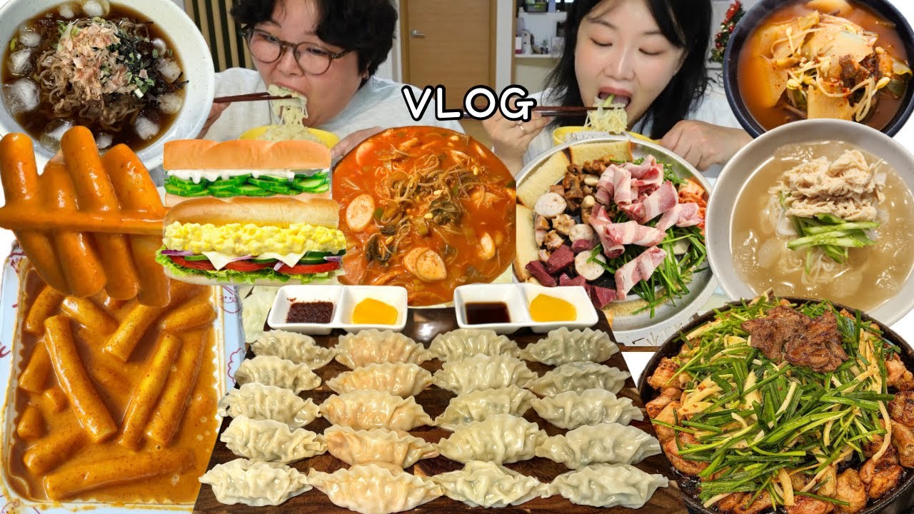 24시간 위장 풀가동🥟 먹방 브이로그 | 신전로제떡볶이 서브웨이 오이샌드위치 소곱창 김치밥국 경상도소고기무국 초계국수 육즙가득만두 메일소바 당근라페샌드위치 Mukbang VLOG