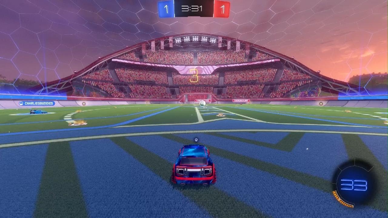 Playing Rocket League duos with my friend @