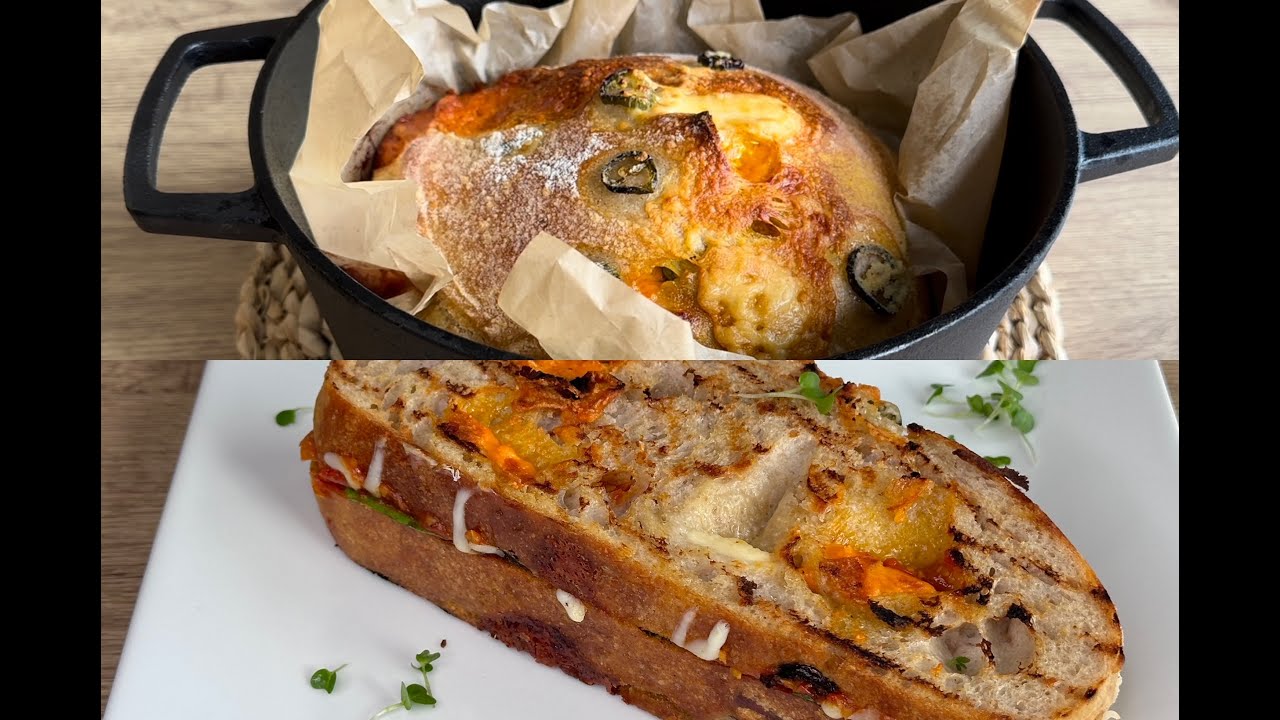 Amazing Jalapeño cheddar Sourdough Bread