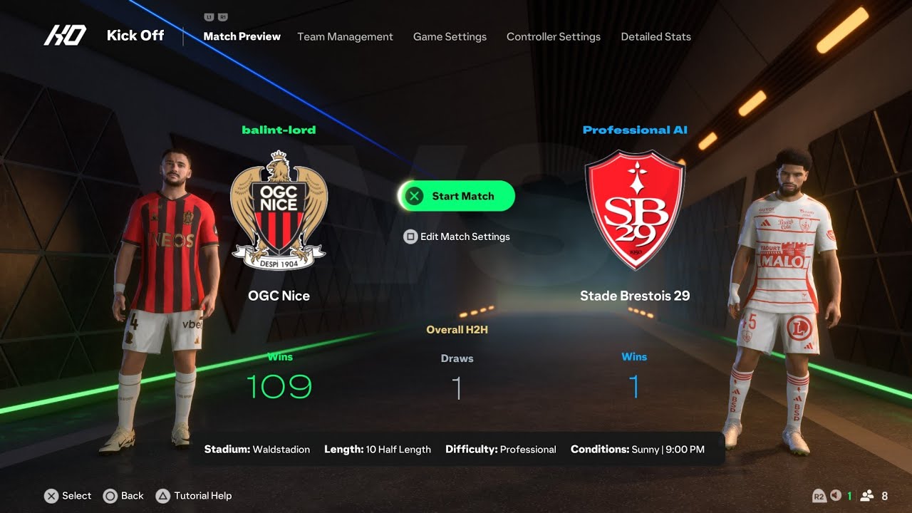 EA SPORTS FC 25 OGC Nice-Stade Brestios 29 LIGUE 1 full match 24/25 PS5