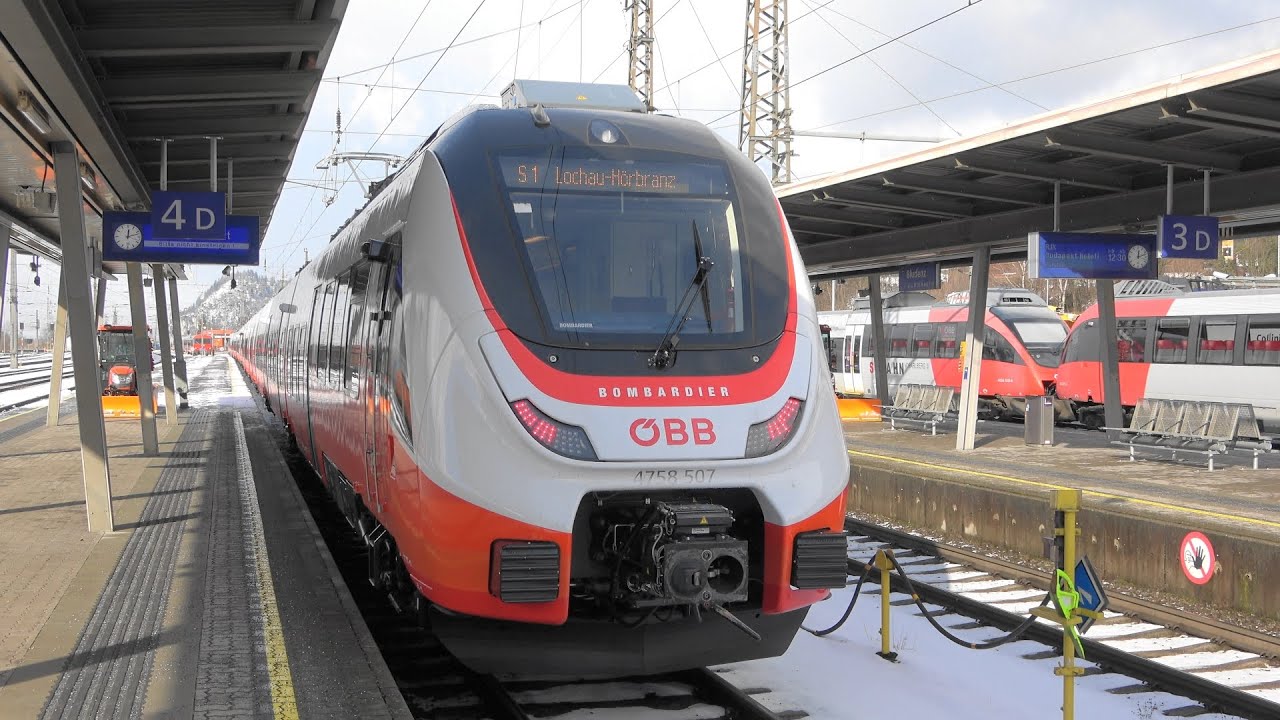 4K ÖBB Talent 3 von Bombardier steht zur Testfahrt im Bahnhof Bludenz am 05.02.2020 abfahrbereit!!!