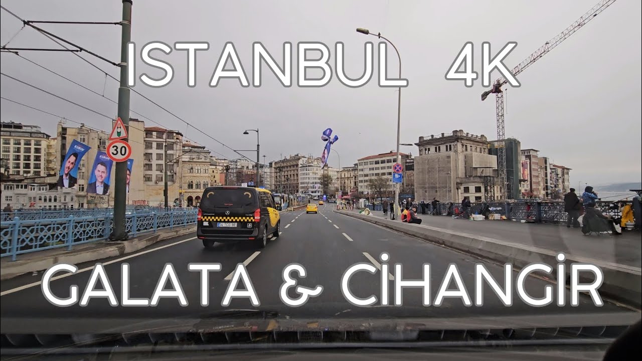 Istanbul 4K Driving from Sirkeci to Galata & Cihangir Virtual Drive and Sightseeing Video