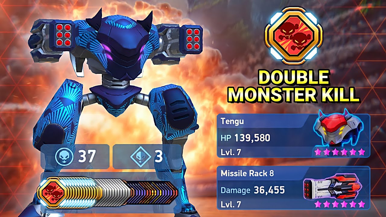 Tengu with Missile Rack - Monster Kill - Mech Arena