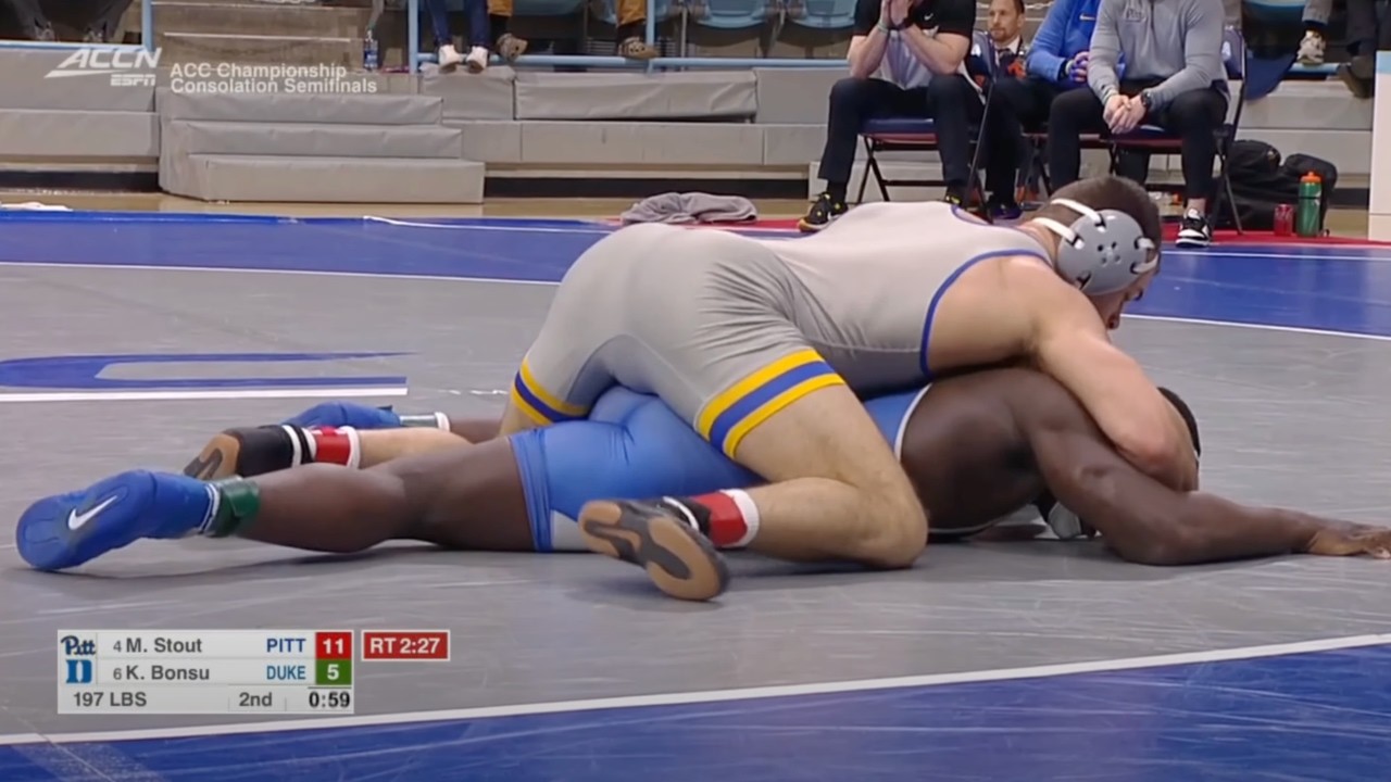 197lbs Mac Stout (Pitt) vs Kwasi Bonsu (Duke)