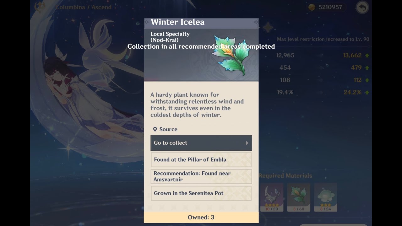 Need more winter icelea for columbina??