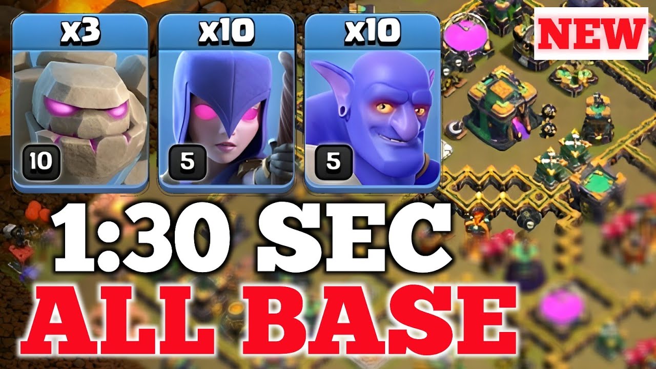 Th14 Golem Bowler Witch Attack With 10 Zap Spell | Best Th14 Attack Strategy in Clash of Clans