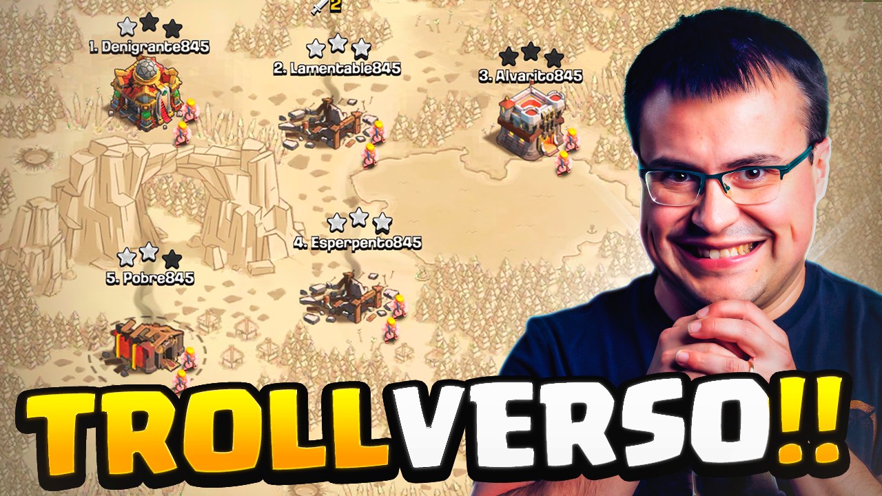 Guerra con TODAS mis ALDEAS TROLL 😂 Clash Of Clans