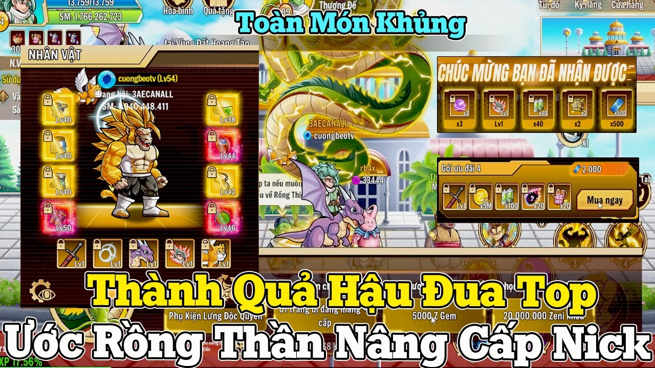 Vũ Trụ Đại Chiến - Thành Quả 15 Ngày Đua Top Gian Nan...Ước Rồng Thần Nâng Cấp Hoàng Tử Vegeta
