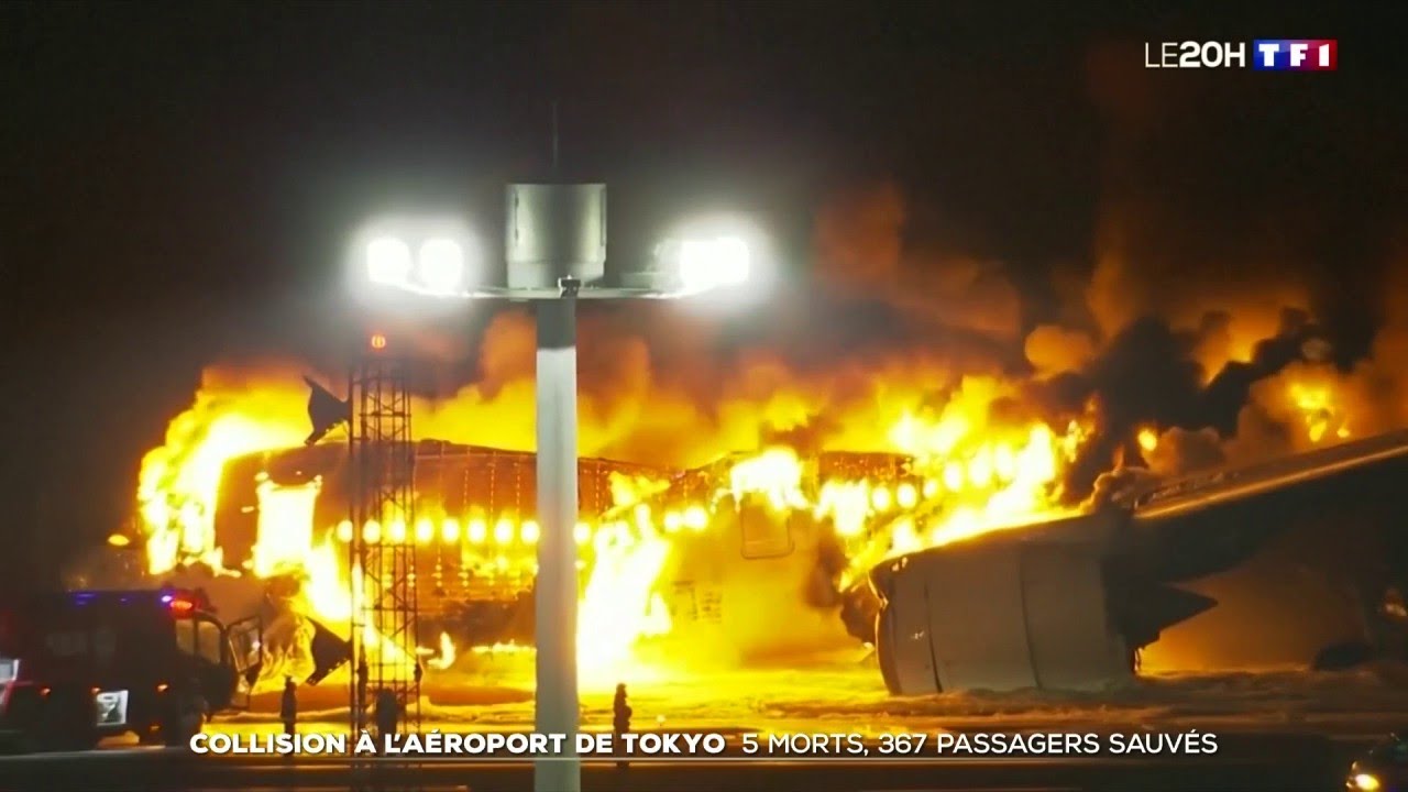 Collision à l'aéroport de Tokyo : 5 morts, 367 passagers sauvés