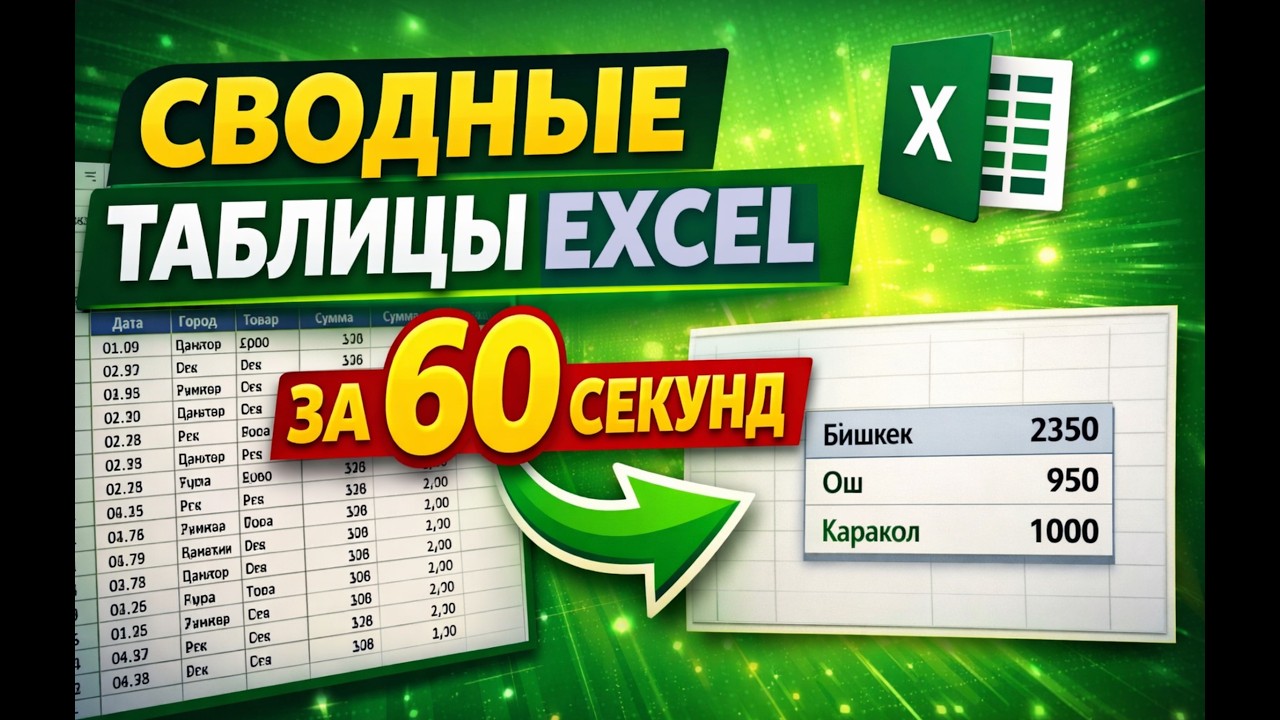Сводные таблицы Excel за 60 секунд