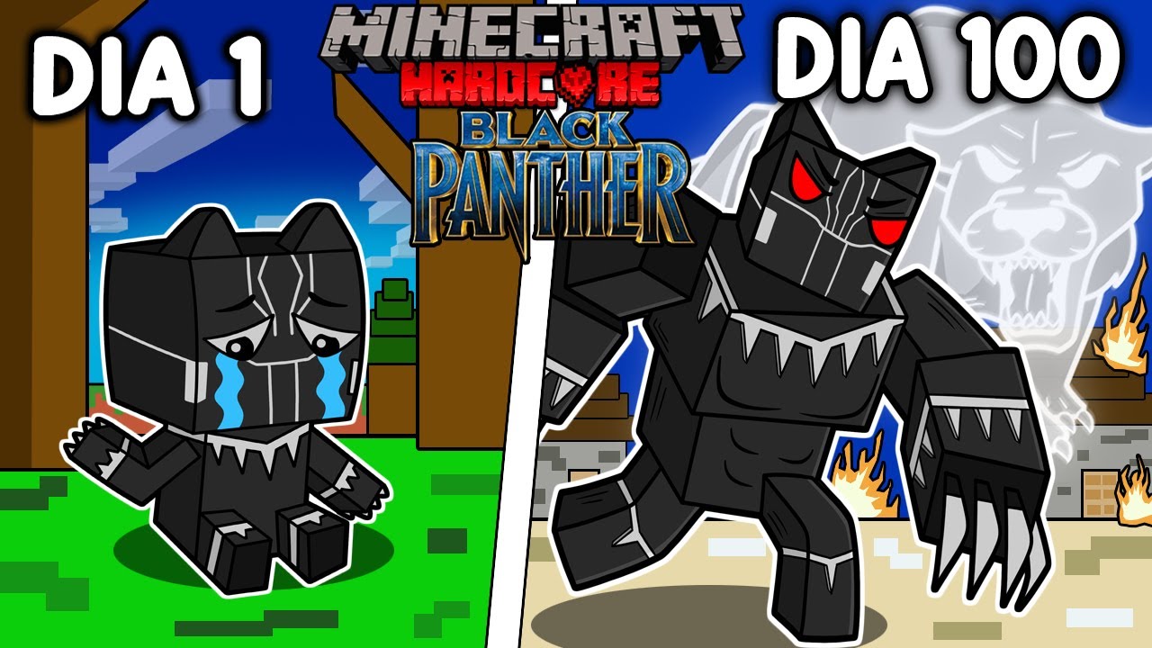 🐾Sobreviví 100 DÍAS siendo BLACK PANTHER en Minecraft HARDCORE!