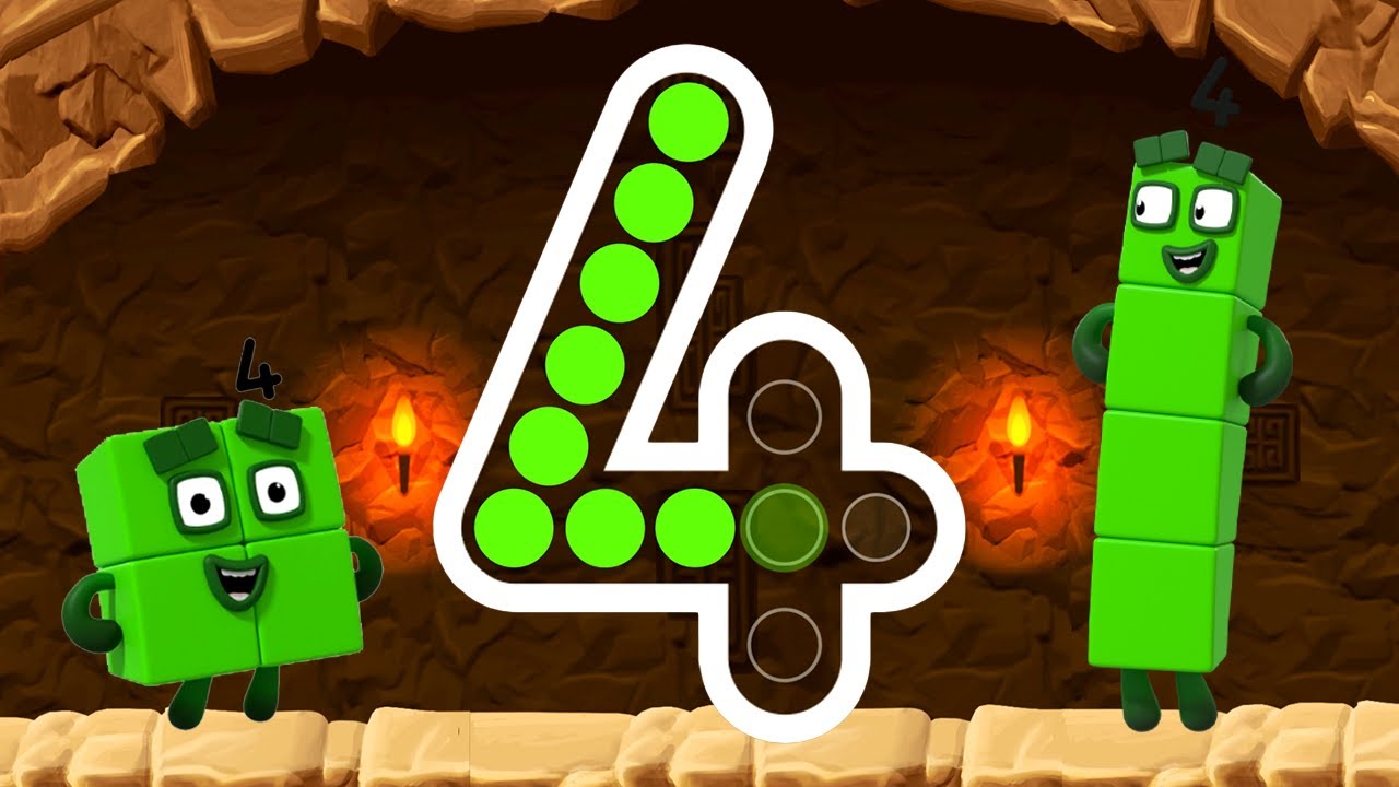 Numberblocks 4 Number Magic Run - Meet the Number Four with Numberblocks | CBeebies Go Explore Game