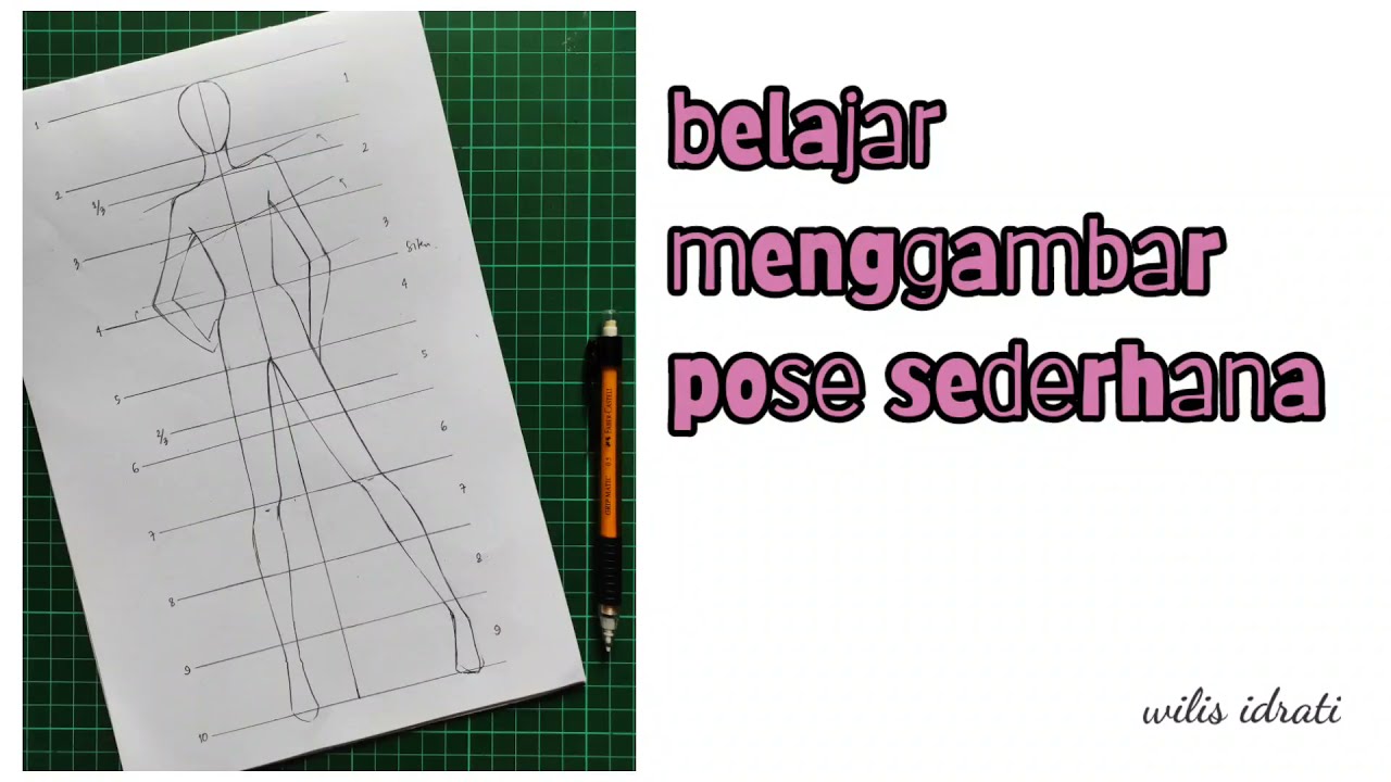 belajar menggambar proporsi tubuh dengan pose yang sederhana
