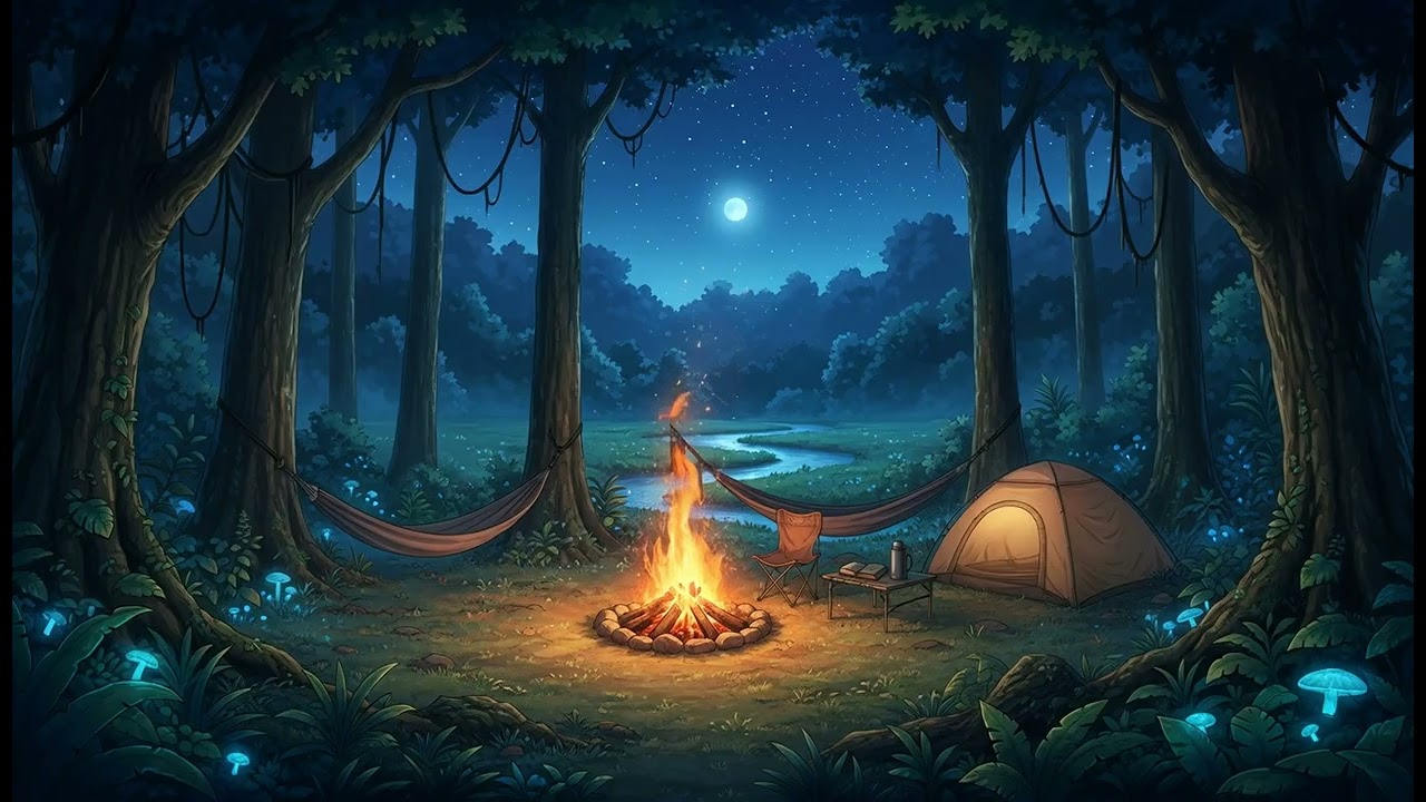 Study Lofi Campfire Night Deep Focus Music for Productivity
