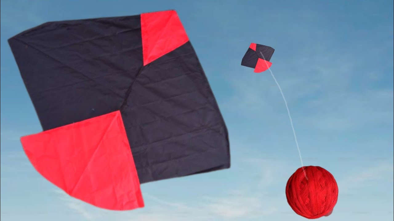 (1Tawa)How To Make A Kite With Plastic Bag & Broom Sticks | Kite banane ka Asan tarika