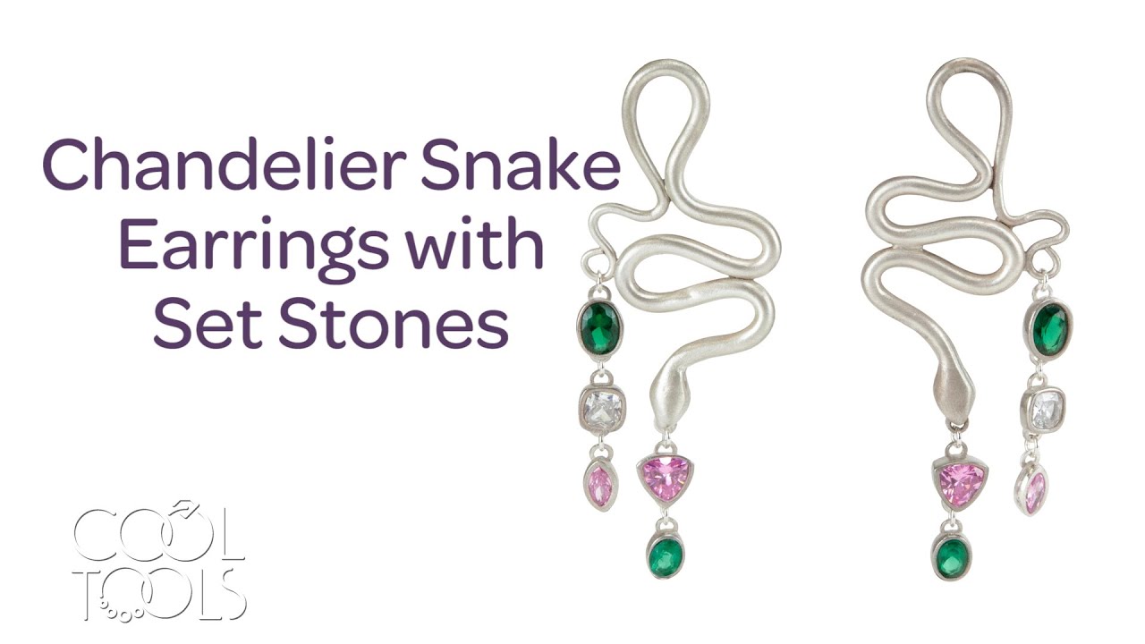 Cool Tools | Chandelier Snake Earrings with Set Stones by Karen Trexler
