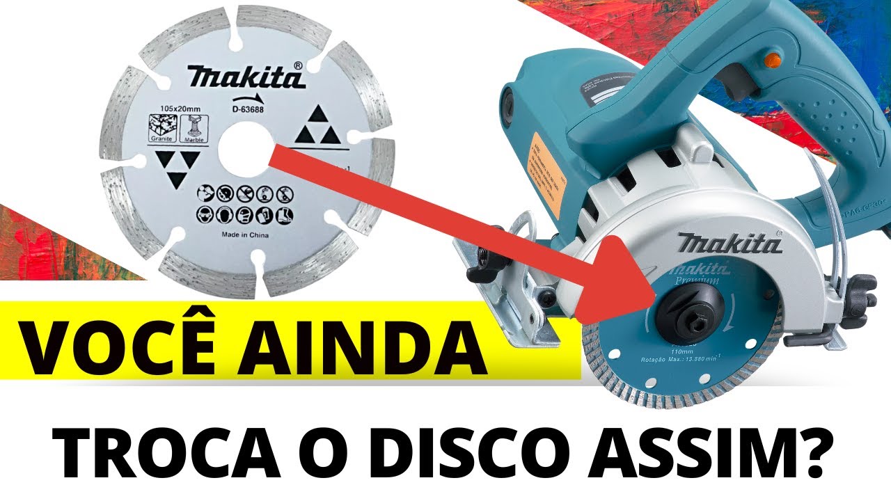 SERRA MÁRMORE MAKITA - COMO TROCAR O DISCO CORRETAMENTE? 4100NH2 / 4100NH3 (leia a descrição)