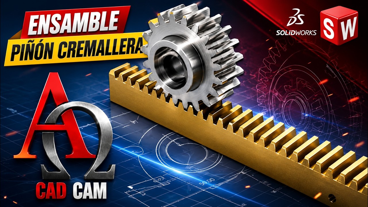 SolidWorks 2019 Ensamble de piñón cremallera [tutorial]