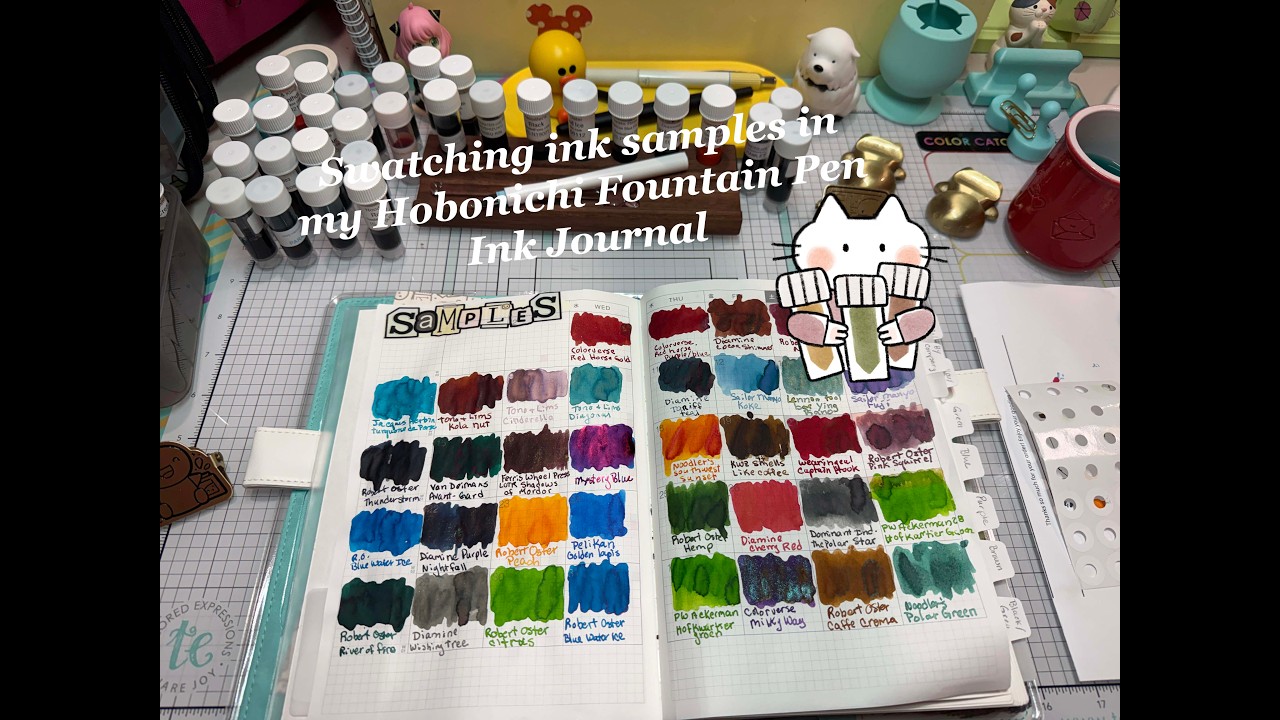 Let's Swatch & Organize our Fountain Pen Ink Samples | Hobonichi Ink Journal