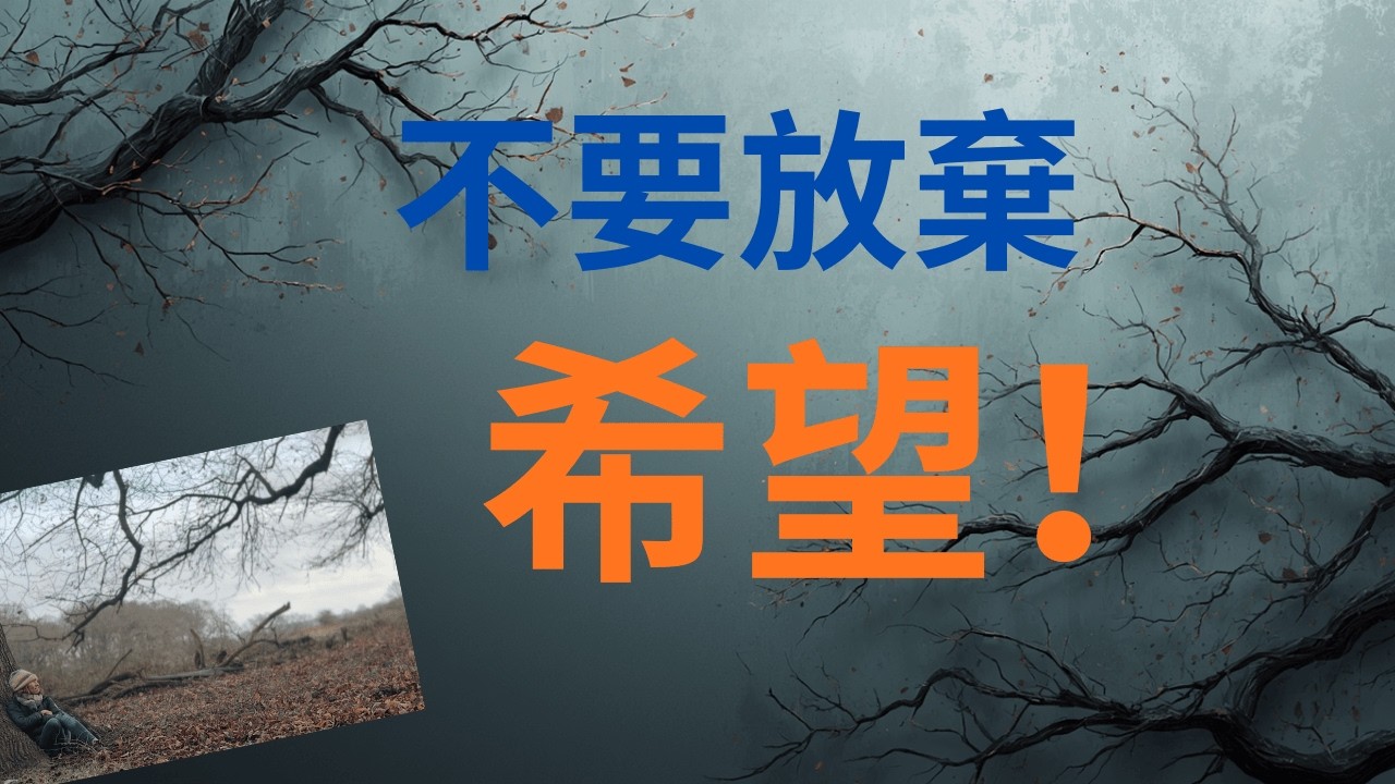 在你生命枯乾的時刻，不要失去希望。