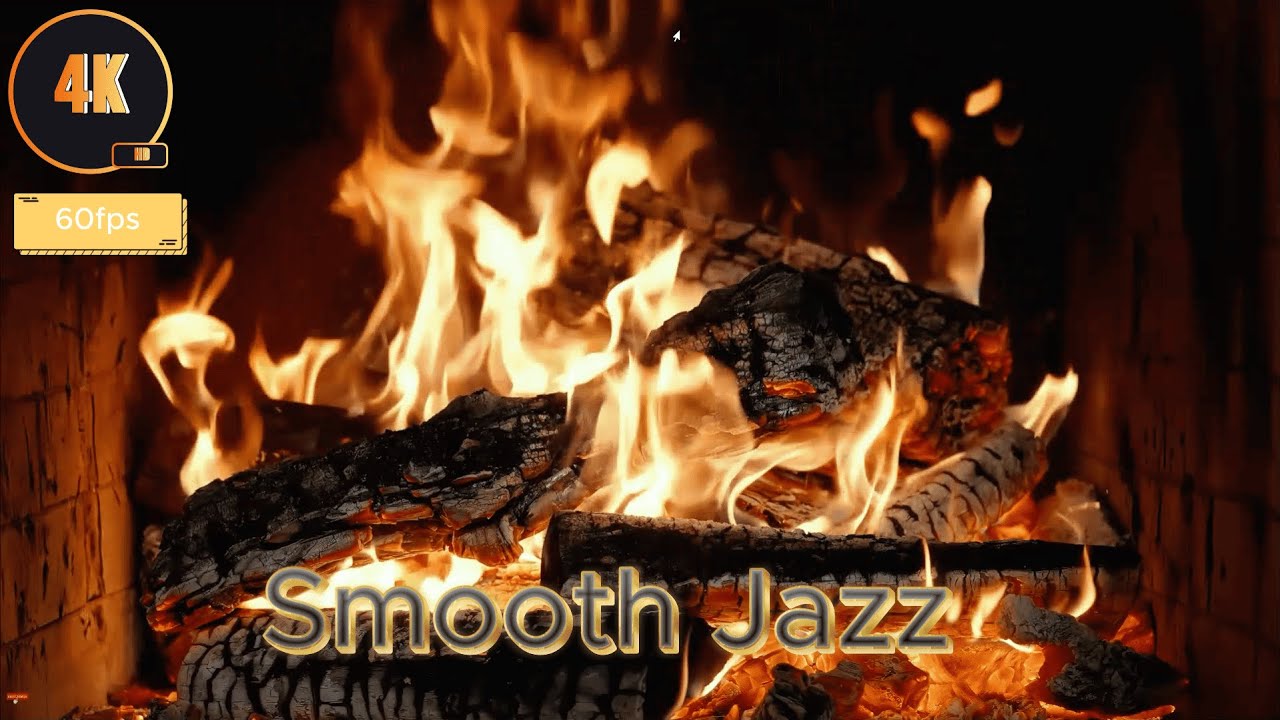 Relaxing Smooth Jazz Music Fireplace ~ Night Jazz Ambience