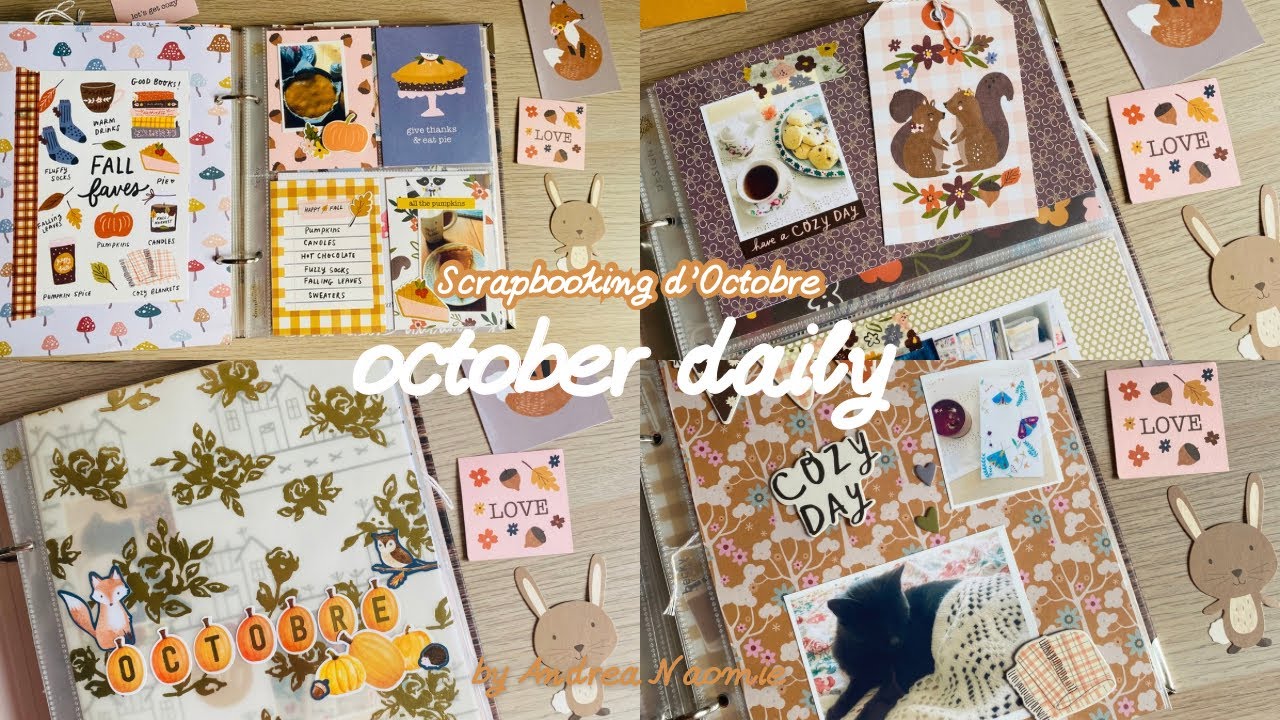 📓Journaling d&rsquo;octobre 🍂🦔 Scrapbooking - October Daily Flip through 