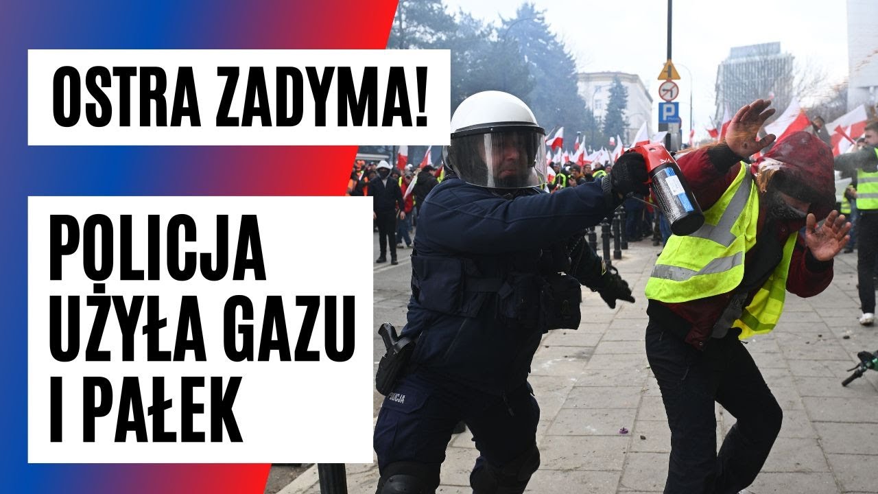 PILNE! Policja użyła GAZU wobec PROTESTUJĄCYCH rolników! Byliśmy w samym środku ZADYMY | FAKT.PL