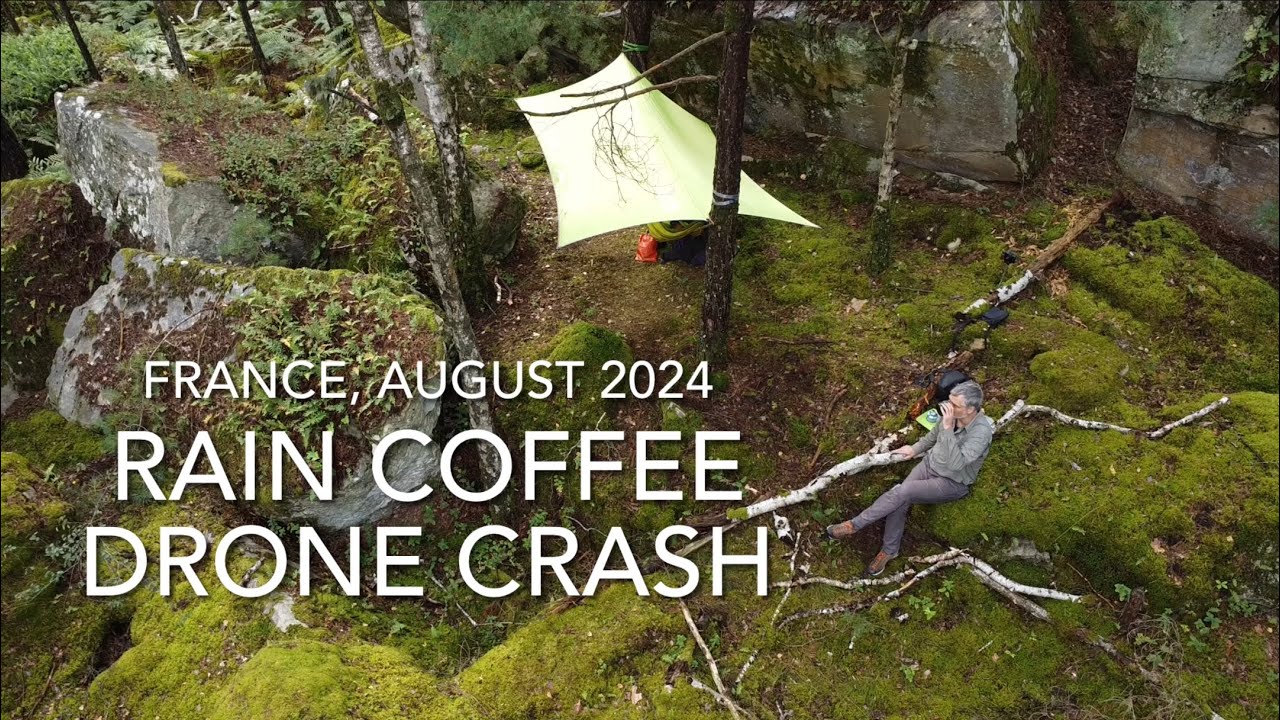Rainy day #hammock camping in French forest #djimini2