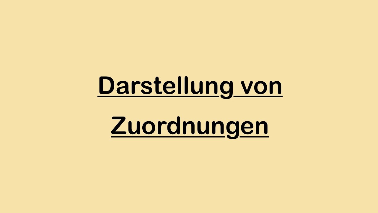 Darstellung von Zuordnungen